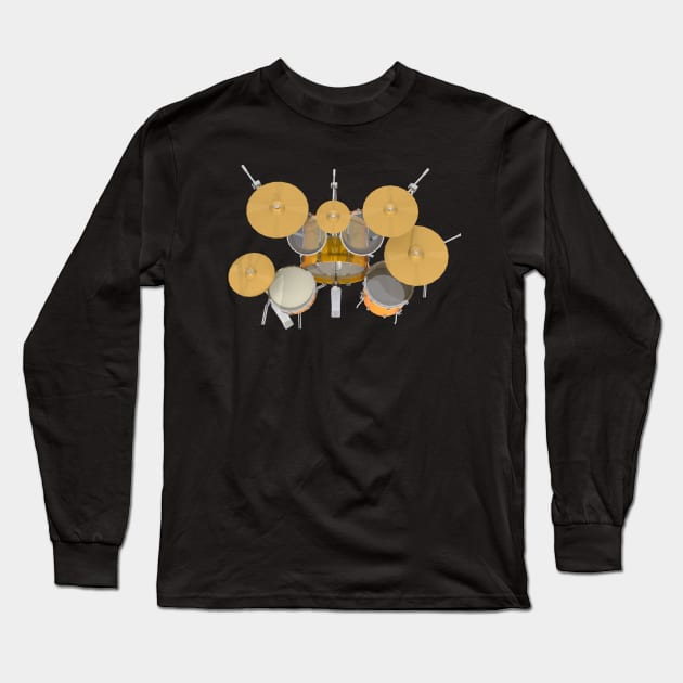 Drum Kit Long Sleeve T-Shirt by PhantomLiving